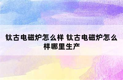 钛古电磁炉怎么样 钛古电磁炉怎么样哪里生产